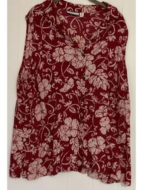 croft & barrow Red Floral Sleeveless V-Neck Camisole